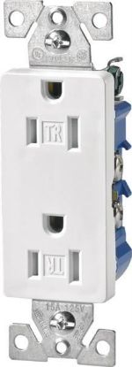 Picture of Electrical-Outlet 15-amp 125-volt Decorator Duplex-Receptacle Double-pole 3-wire Grounding White