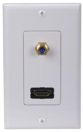 Picture of F Plug Hdmi Jack Combination White Wall-Plate