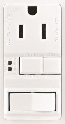 Picture of 15-Amp 125-Volt Auto Test Duplex Combination Electrical-Outlet Switch Double-Pole 3-Wire White