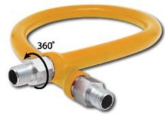 Picture of Gas-Connector 1/2" Commercial 360 Swivel-Ends Mesh PVC-Coated Mip X Mip