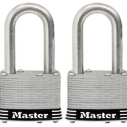 Picture of Wide Keyed-Padlock Laminated-Steel 1-3/4" In Keyed-Alike 4 Pin 5/16" Diameter X 1-1/2" In H X 3/4" W...