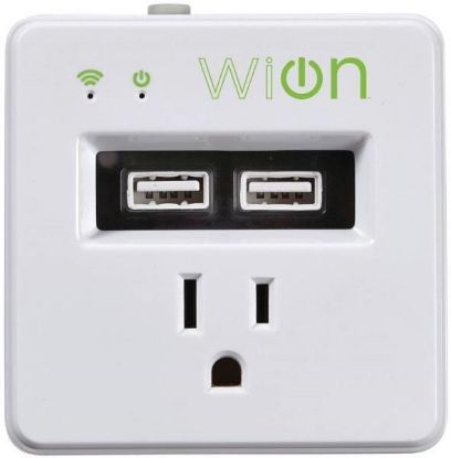 Picture of Wifi Wall Power-Tap With Single 15-Amp Receptacle 2 Usb Ports Wireless Control