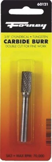 Picture of 3/8" Cylindrical Burr-Bit Tungsten-Carbide 1/4"-Shank 70 K Max Rpm
