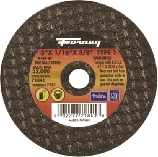Picture of 3" X 1/16 Type-I Metal Cutting-Disc Flat 3/8" Arbor 46 Grit