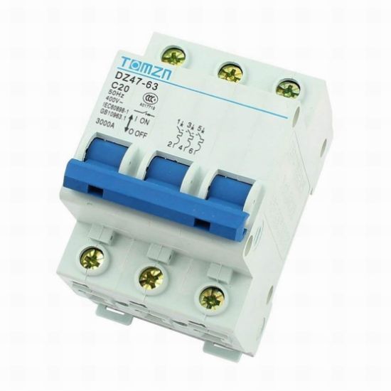 Picture of Circuit-Breaker Mariap Dz47-63 3-pole Mini Overload Protection Ac400v 20-Amp C20