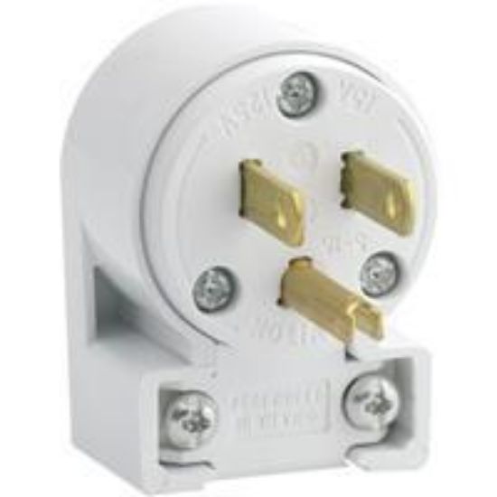 Picture of Electrical-Plug Commercial Straight-Blade 15-Amp 125-Volt 2-Pole 3-Wire Angled White