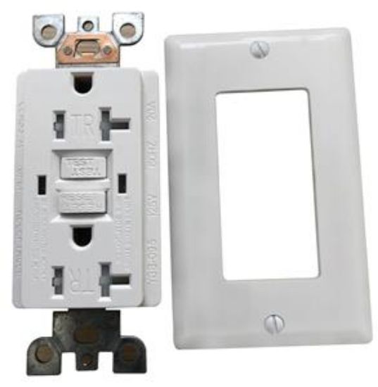 Picture of Electrical-Outlet Duplex-Receptacle Self-Testing Tamper-Resistant 125-Volt 20-Amp White