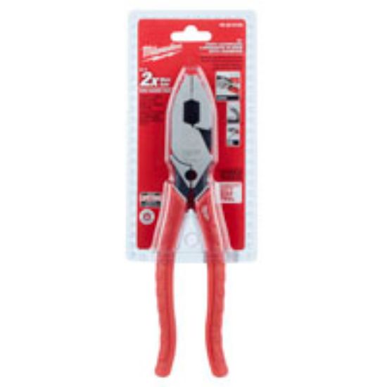 Picture of Lineman's Plier With Crimper 1.77 In Cutting Silver Jaw Red Handle