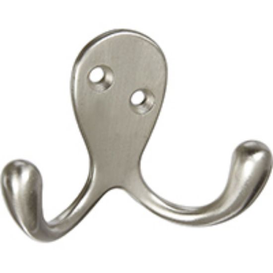 Picture of Robe-hook Double Prong Zinc Satin Nickel