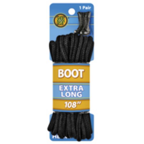 Picture of Round Boot Shoe-laces Black 108"