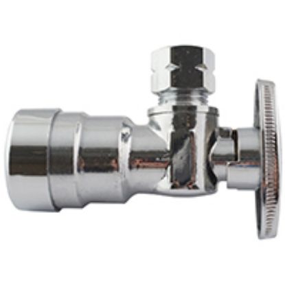 Picture of Stop-valve 1/2 X 3/8 In Push-fit X Compression Brass Chrome