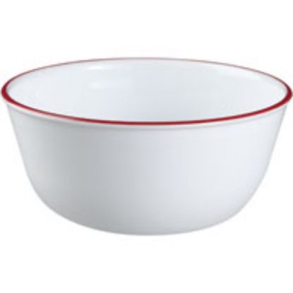 Picture of Olfa Soup-&-cereal-bowl Vitrelle Glass Red/white For Dishwashers And Microwave Ovens