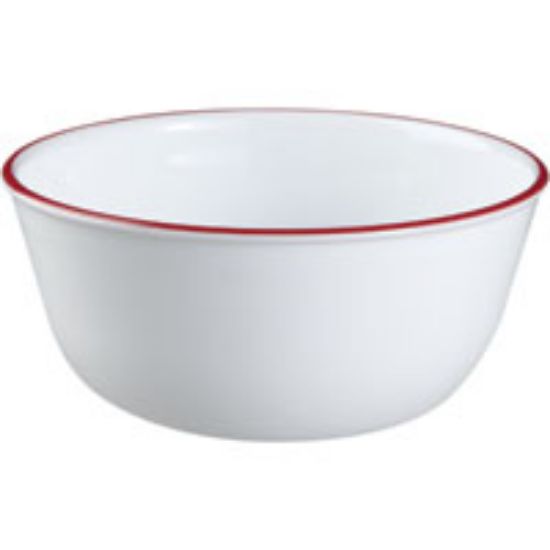Picture of Olfa Soup-&-cereal-bowl Vitrelle Glass Red/white For Dishwashers And Microwave Ovens