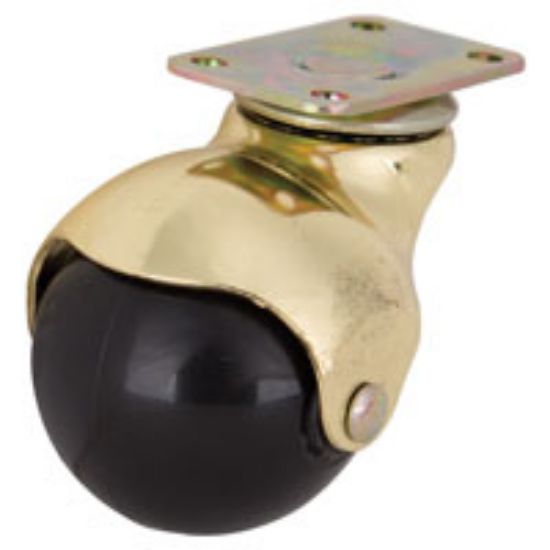 Picture of Ball Caster Plated Hooded Bright-brass 80 Lb Weight Capacity Polypropylene Wheel
