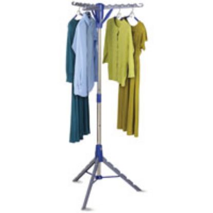 Picture of Foldable Tripod Air Drying Rack Steel Blue/Silver