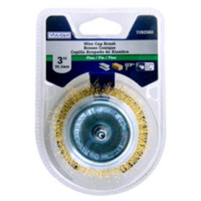 Picture of Wire Cup Wire-brush Crimped Brass 3" 1/4" Shank