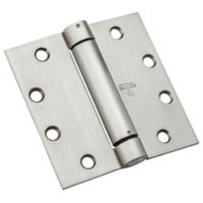 Picture of Door Hinge Spring Hinge Adjustable Spring Loaded Pin 50lb Steel Satin Chrome 4-1/2"