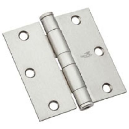 Picture of Standard Weight Template Door-Hinge 80 Lb 6 Holes Steel Satin Chrome 3-1/2"