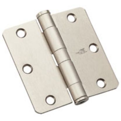 Picture of Template Door-Hinge Full-mortise 80 Lb 6 Holes Steel Satin-nickel 3-1/2"