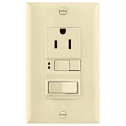 Picture of SGFS Series SGFS 15LA-M-L Duplex Receptacle/Switch Switch 125-Volt Receptacle 1800 W