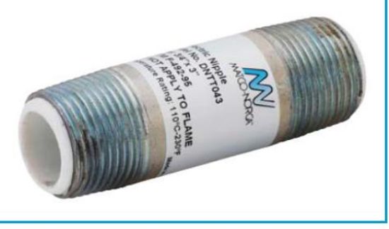 Picture of Galvanized Steel Dielectric-Nipple Steel Dielectric Pex Insulator Mpt X Mpt 1" X 4"