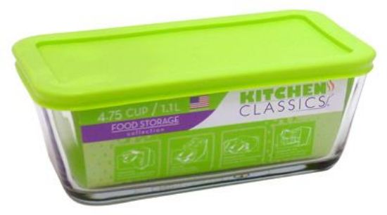 Picture of Kitchen Classics Tempered Glass Rectangular Bowl With-Lid 4-3/4 Cups