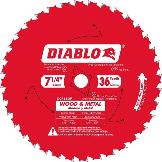 Picture of Circular-Sawblade Wood And Metal Cutting 5/8"-arbor X 36 Teeth