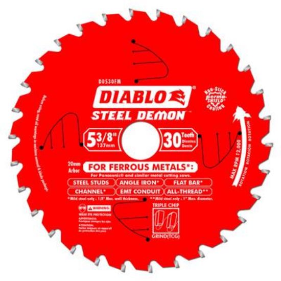 Picture of Circular-sawblade Steel-cutting Carbide-tooth 20mm-arbor With Bushings 5-3/8" X 30-tooth