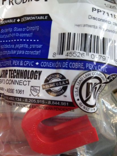 Picture of 1/2 Push Fitting Dismount Clip