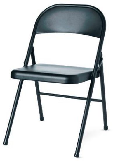 Picture of All Steel Folding Chair, Durable Textured Powder-Coat Black