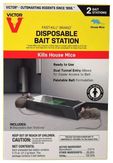 Picture of Mouse-poison Bait-station Prefilled Disposable Pack/2