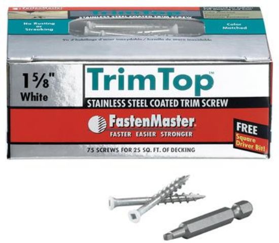 Picture of Deck-screws Stainless-steel Coated Trim-top #1 White 1-5/8"
