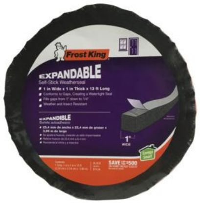 Picture of Weather-Stripping Self-adhesive Expandable Foam Black 1" X 13'