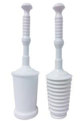 Picture of Toilet Plunger Accordion Style With Stand White