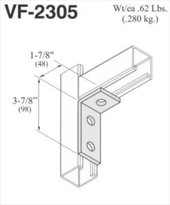 Picture of Angle Fitting 90° 3-hole Zinc-plated 3-7/8" X 1-7/8"