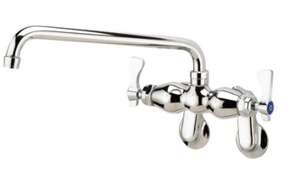 Picture of Commercial Faucet Wall-mount 2-1/4" - 8-1/4" Adjustable Center 12" Spout