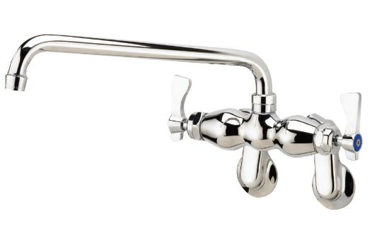 Picture of Commercial Faucet Wall-mount 2-1/4" - 8-1/4" Adjustable Center 12" Spout