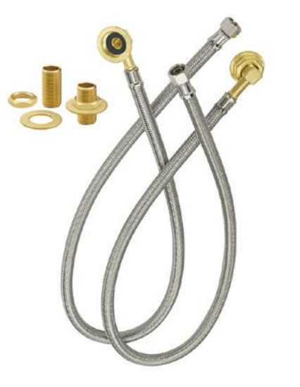 Picture of 22" Quick-connect Flexible Wall-mount Faucet Supplies 3/8" Comp X 1/2 Npt With Mounting Kit