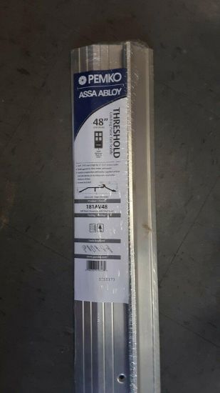 Picture of Pemko Latching Panic Exit Saddle, Mill Finish Aluminum, Gray Eco-V™ Gasket, 1" H X 5"w, 48" L