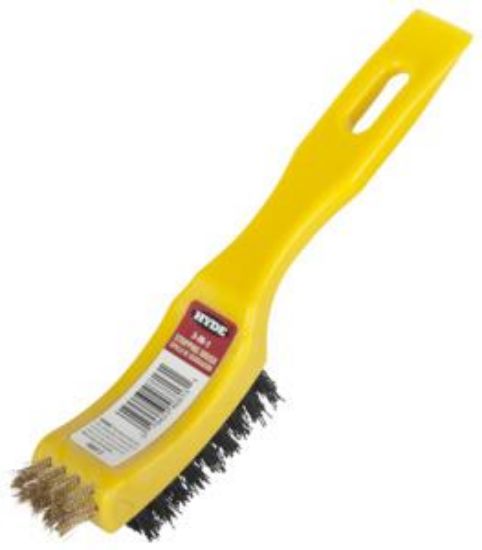 Picture of Stripping-brush 3-in-1 Nylon-bristles Brass-bristle-tuft Plastic Scraper