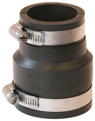 Picture of Schedule-40 Rubber-fitting Coupling Flexible Steel/pvc/cast-iron 2" X 1-1/2"