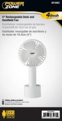 Picture of Hand-Held Rechargeable Desk And Fan 4" White