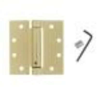 Picture of Spring-hinge Square-corner Polished-brass Us3 Template-pattern 4-1/2" X 4-1/2"