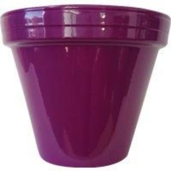 Picture of Flower-pot Clay Glazed Violet 6-1/2"h X 5-1/2"d