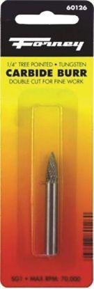 Picture of 1/4 Tree-Shaped Pointed-End Burr-Bit Tungsten-Carbide 1/4"-Shank 70 K Max Rpm