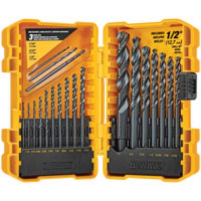 Picture of Drill-Bit-Set 20 Pieces Round-Shank High-Speed-Steel Black-Oxide-Finish
