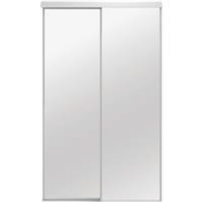Picture of Bypass-doors Doors White Frame Mirrored 60" X 80-1/2"