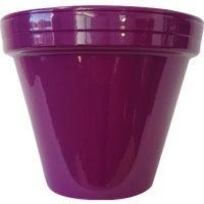 Picture of Flower-pot Clay Glazed Violet 8-1/2"h X 7-1/2"d