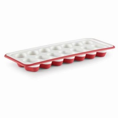 Picture of Ice-cube Tray Plastic Silicone Red White 14-cubes