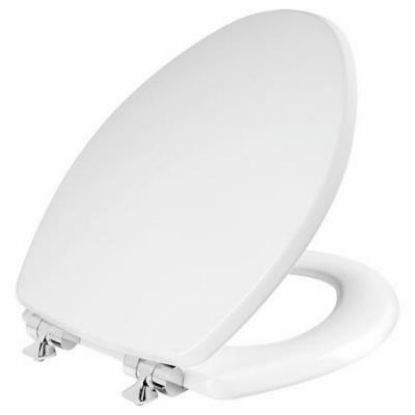 Picture of Toilet-seat Wood Elongated Chrome-hinge Whisper-close White